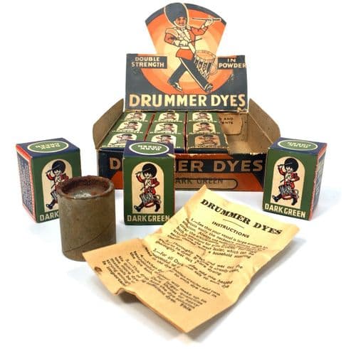 Antique Advertising - Drummer Dyes Complete Point of Sale Shop Display Box 1940s