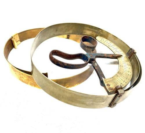 Antique Brass Milliners Head Measure Device Pair / Hat / Haberdashery Shop