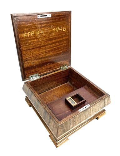 Antique Wooden Smokers Box / Afrika 1940's / Storage Chest / Vintage Cigarette