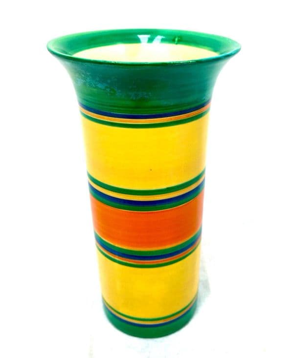 Clarice Cliff Liberty Stripe Vase Art Deco Pottery / Antique /  Bizarre / c1930