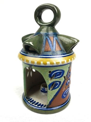 Gouda Pottery Lantern / Vase / Art Deco / Green / Blue / Orange / Rare