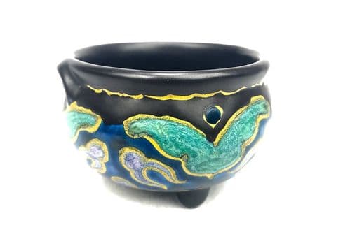 Gouda Pottery / Vase / Bowl / Art Deco / Blue / Yellow / Turquoise / Brown