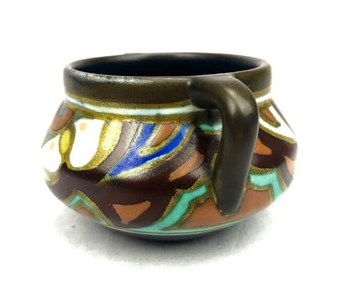 Gouda Pottery / Vase / Bowl / Jug / Art Deco / Blue / Yellow / Brown / Antique - 222844646187