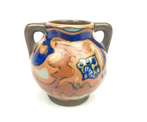 Gouda Pottery / Vase / Bowl / Jug / Art Deco / Brown / Blue / Orange Antique