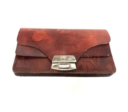 Vintage Leather Red Marbleised Pattern Wallet / Vintage Clothing Accessories