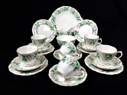 Vintage Royal Albert Travellers Joy Tea Set for 6 People / Cup / Trio / Saucer