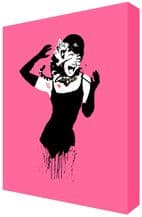 Banksy Audrey Hepburn Cat Attack - Choose your size - Ready to Hang - Free P&P
