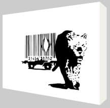 Banksy Barcode Leopard Canvas Art - Choose your size - Ready to Hang -