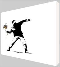 Banksy Flower Thrower Canvas Art - Choose your size - Ready to Hang - Free P&P
