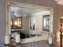 Cream Decorative Elegant Mirror 3inch Wide Frame - Choice of Sizes Available