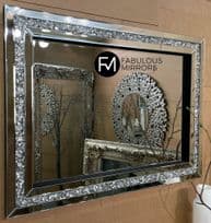 Glitzy Diamond Crystal Mirror - Premium Quality - Gatsby 80cm x 60cm - 31.5" x 23.5"