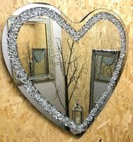 Glitzy Diamond Gatsby Heart Mirror 70cm x 70cm - PREMIUM QUALITY