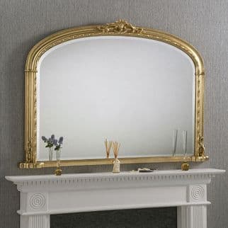 Gold Large arch top over mantle Ornate Mirror - WINDSOR - Choice of frame Colour