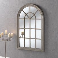 Grey Large arch top Window Mirror 80cm x 119cm - ARCO - Choose Frame Colour