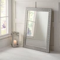 John Lewis Mosaic Silver Wall Mirror - Choice of Size - Choice of Colour