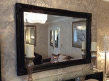Large Black Stunning Decorative Swept Wall Mirror - Bevelled Glass *NEW*