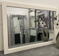 LARGE Limed White Modern Contemporary Chunky Wall Mirror Elegant LG BOX