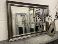 LARGE Pewter Gunmetal Mirror Contemporary Modern Classical Wall Mirror - VEGAS