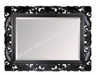 LG Black Ornate Decorative Stunning Mirror - Choice of Colour - Hand Carved