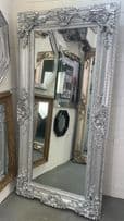 Mirror HUGE Chrome Silver Ornate Regal Decorative Free Standing Mirror - PARIS