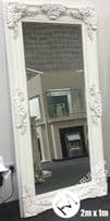 Mirror LARGE White Ornate Regal Decorative - Bevelled Glass - PARIS *NEW*