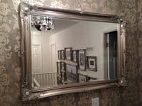 Mirror X LARGE Antique Silver Shabby Chic Ornate Decorative Wall Mirror SAVE ££s