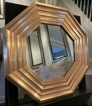 Rose Gold Octagon Mirror Contemporary design - Choice of Size and frame Colour