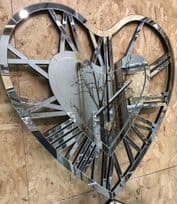 Stunning Heart Mirror Clock 70cm x 70cm - PREMIUM QUALITY - Fabulous Mirrors