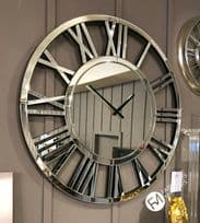 Stunning Large Round Mirror Clock 80cm x 80cm - **Pre-Order for end of August Delivery**