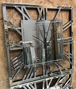 Stunning Square Mirror Clock 80cm x 80cm - PREMIUM QUALITY - Fabulous Mirrors