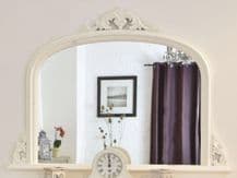 White Arched Top Decorative Ornate Mirror Large 50"x36" 127cm x 91cm *FREE P&P*
