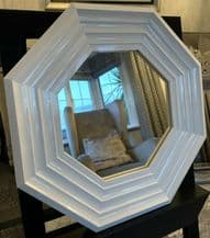 White Octagon Mirror Contemporary design - Choice of Size and frame Colour