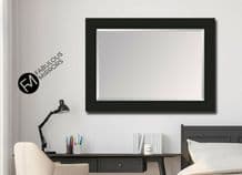 X LARGE Black Brushed Modern Framed Wall Mirror Elegant EDGE