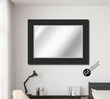 X LARGE Black Gloss Framed Mirror Rippled Elegant Modern Wall Mirror GALAXY