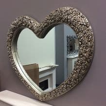 X Large Heart Mirror Stunning Ornate Elegant Mirror with decorative roses *NEW*