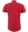 Relco Mens Red Check Tartan Short Sleeve Button Down Shirt Spring '22 Range