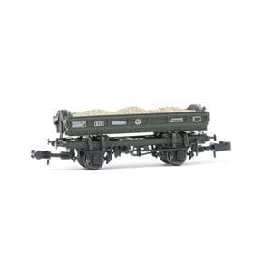 E87513  14T 'Mermaid' Side Tipping Ballast Wagon in BR Departmental Olive Green livery