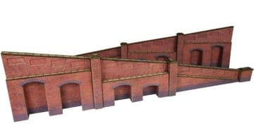 PO248 00/H0 Scale Tapered Retaining Wall in Red Brick