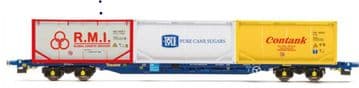 R6957 Tiphook, KFA Container wagon, 93437, with 3 x 20' tanktainers; Contaners ##Out Of stock##