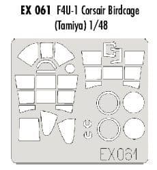 EDEX061 1/48 Vought F4U-1 Corsair 'Birdcage'  mask (Tamiya)