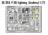 EDSS255 1/72 Lockheed P-38J Lightning zoom etch (Academy)