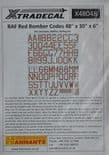 X48048 1/48 RAF WWII 48x30x6" bomber squadron code letters and numbers, red