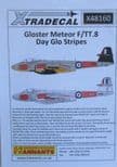 X48160  1/48 Gloster Meteor F.8 / TT.8 Day Glo Stripes decals (1)