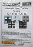 X48166  1/48 Luftwaffe Heavy Fighter Crosses for Ju 88; Do 17, Do 215 and Me 110
