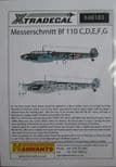 X48183  1/48 Messerschmitt Bf-110 C/D/E/F/G decals (9)