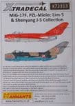 X72313 1/72 Mikoyan MiG-17F, PZL-Mielec Lim-5 & Shenyang J-5 Collection Decals (12)
