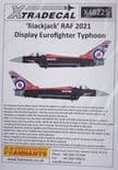X48225 1/48 ‘Blackjack’ RAF 2021 Display Eurofighter Typhoon decals