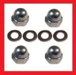 A2 Shock Absorber Dome Nuts + Washers (x4) - Honda CB350