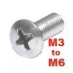 Philips Raised A2 Stainless Countersunk Oval Screws (Multi-Listing M3 to M6)