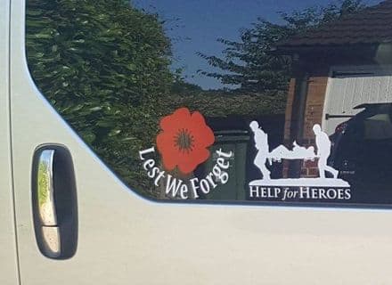 2 Stickers - Lest We Forget - Help For Heroes Set